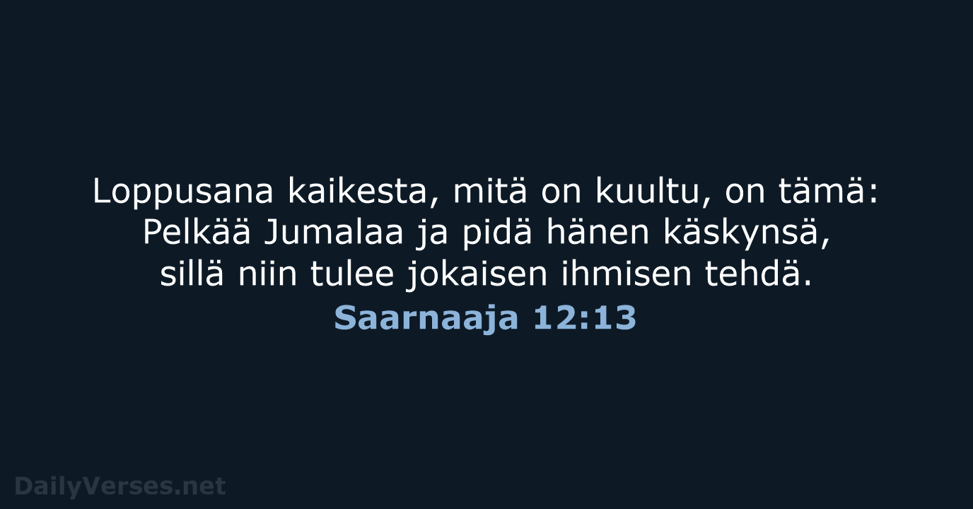 Saarnaaja 12:13 - KR38