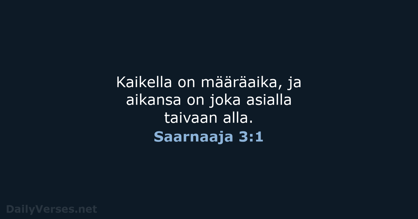 Saarnaaja 3:1 - KR38