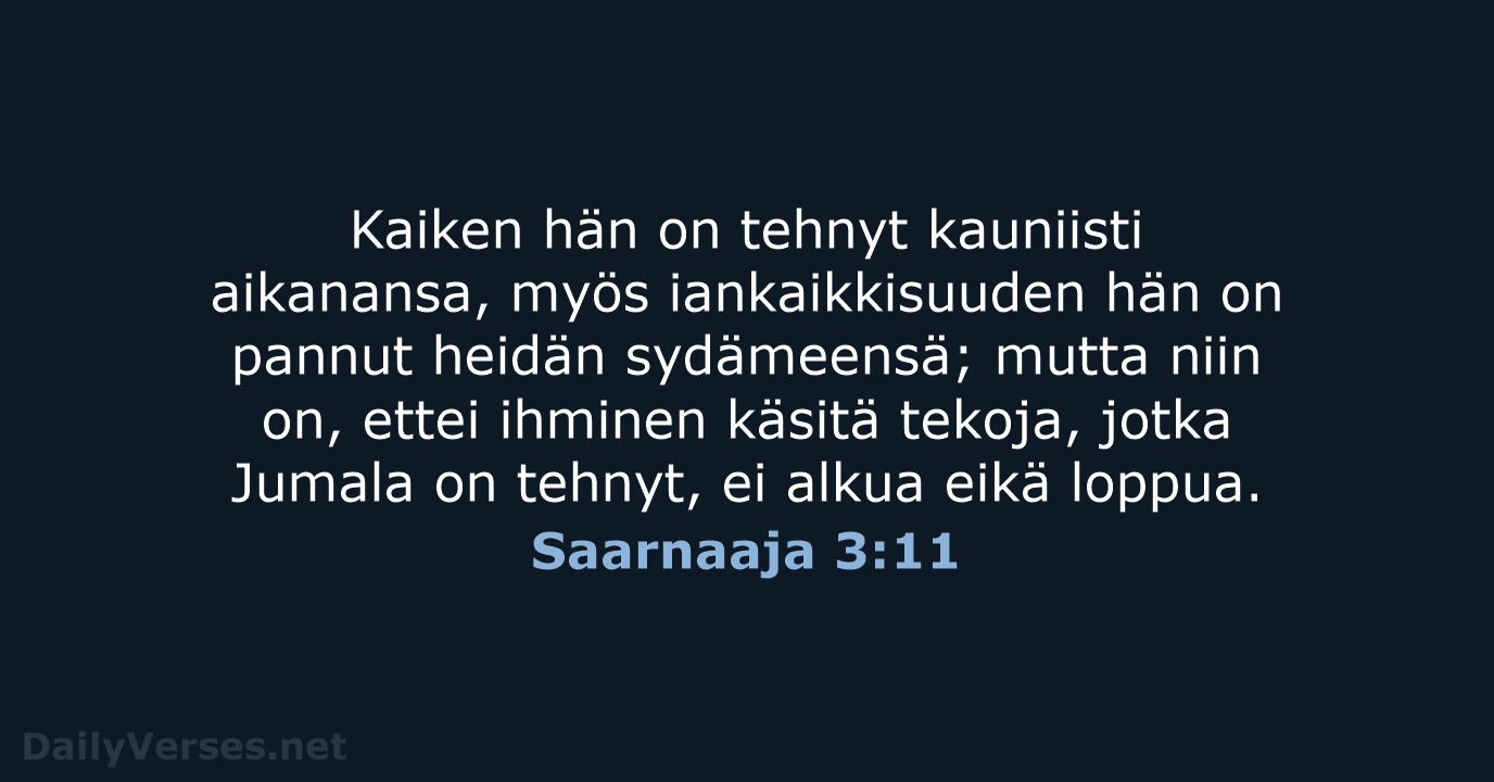 Saarnaaja 3:11 - KR38