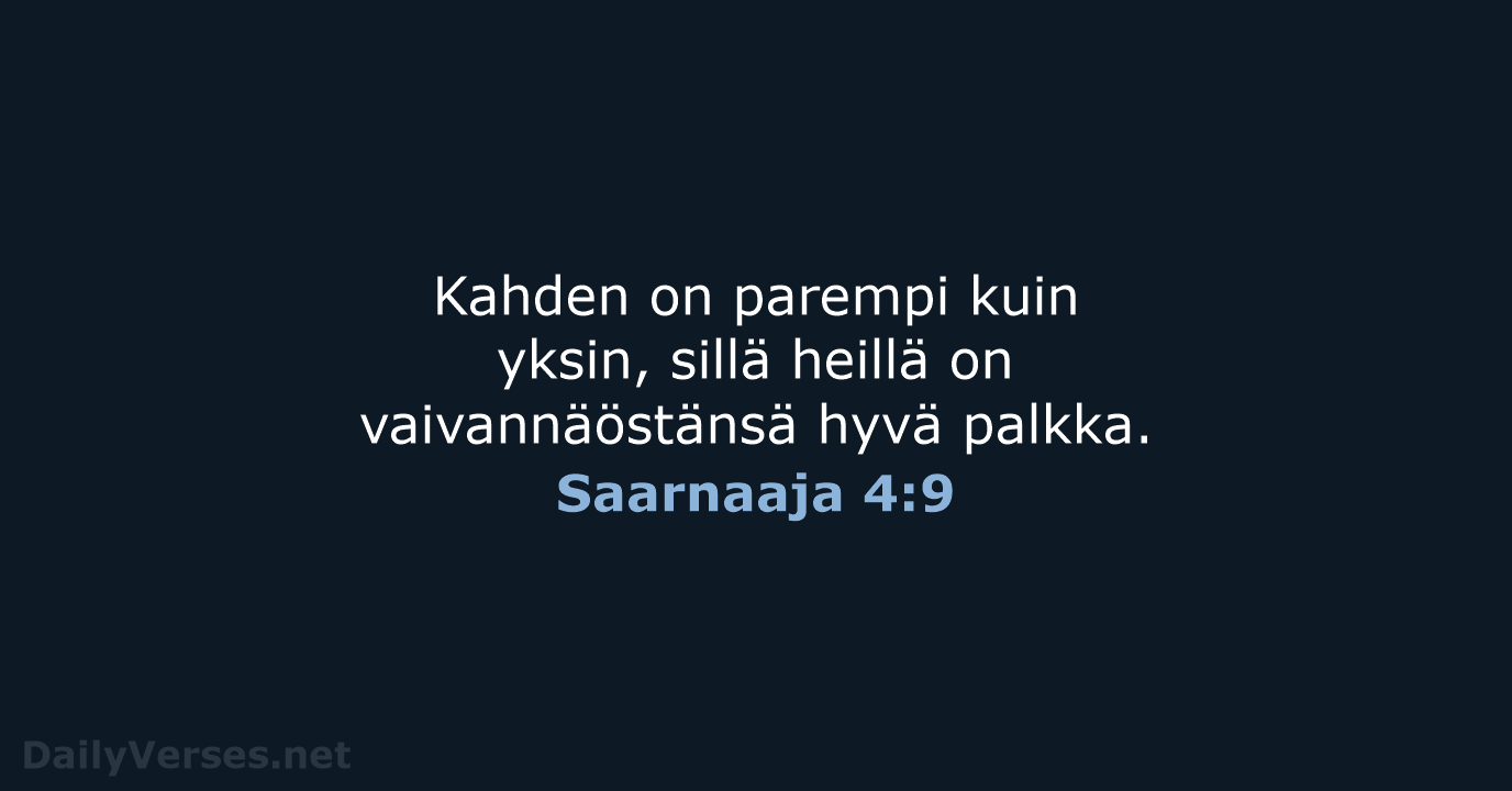 Saarnaaja 4:9 - KR38