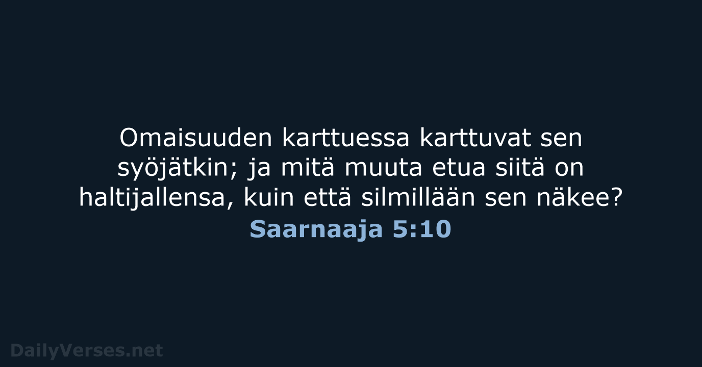 Saarnaaja 5:10 - KR38