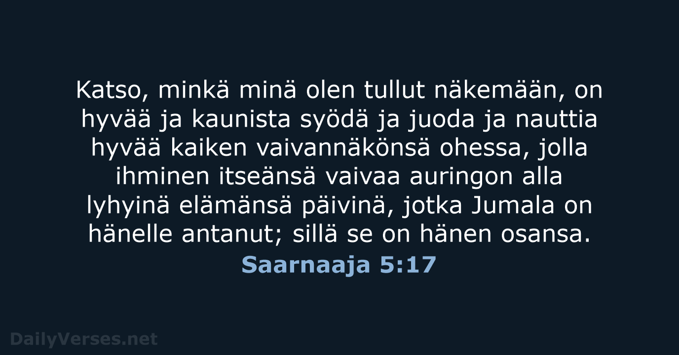 Saarnaaja 5:17 - KR38