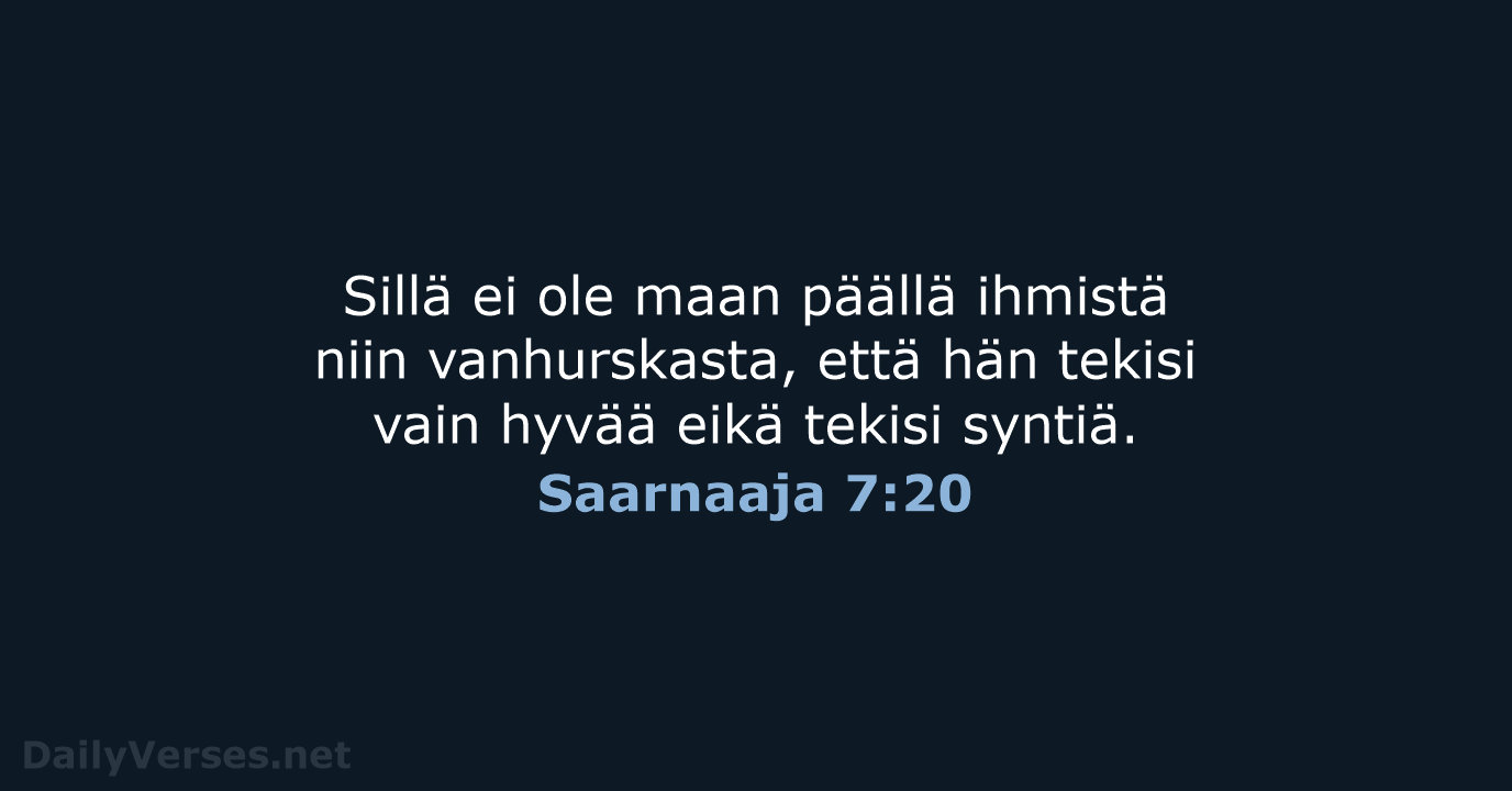 Saarnaaja 7:20 - KR38