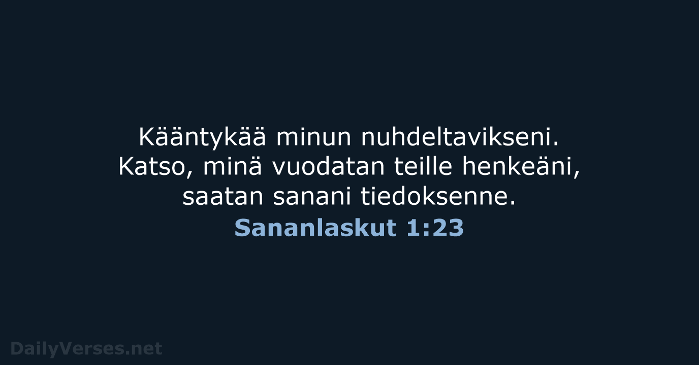 Sananlaskut 1:23 - KR38