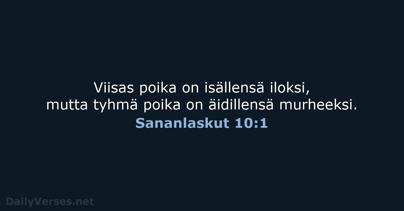 Sananlaskut 10:1 - KR38