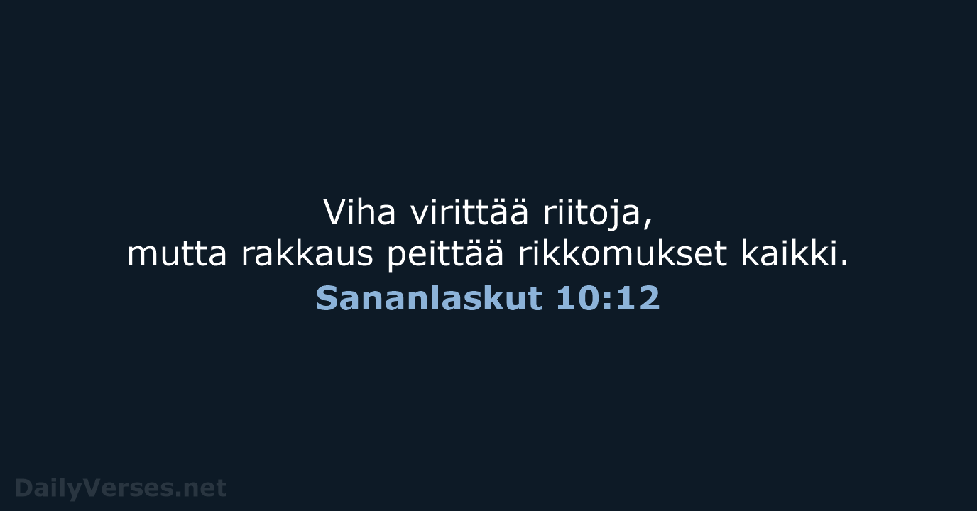 Sananlaskut 10:12 - KR38