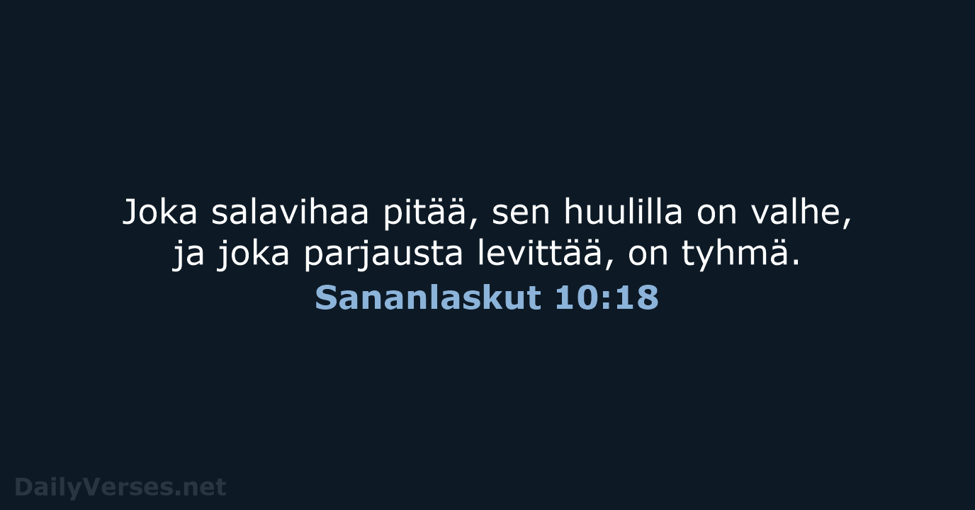 Sananlaskut 10:18 - KR38