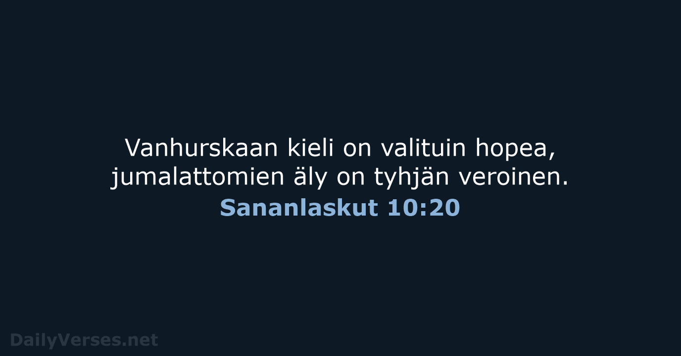 Sananlaskut 10:20 - KR38