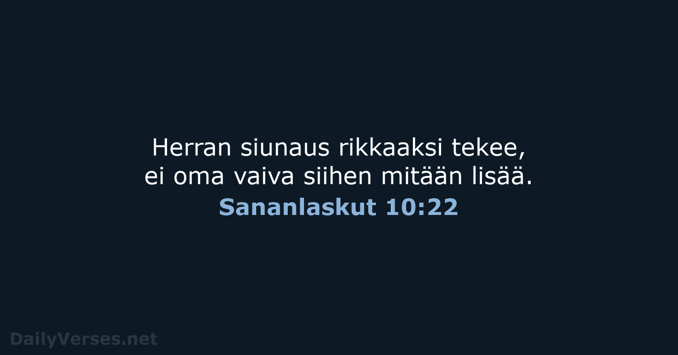 Sananlaskut 10:22 - KR38