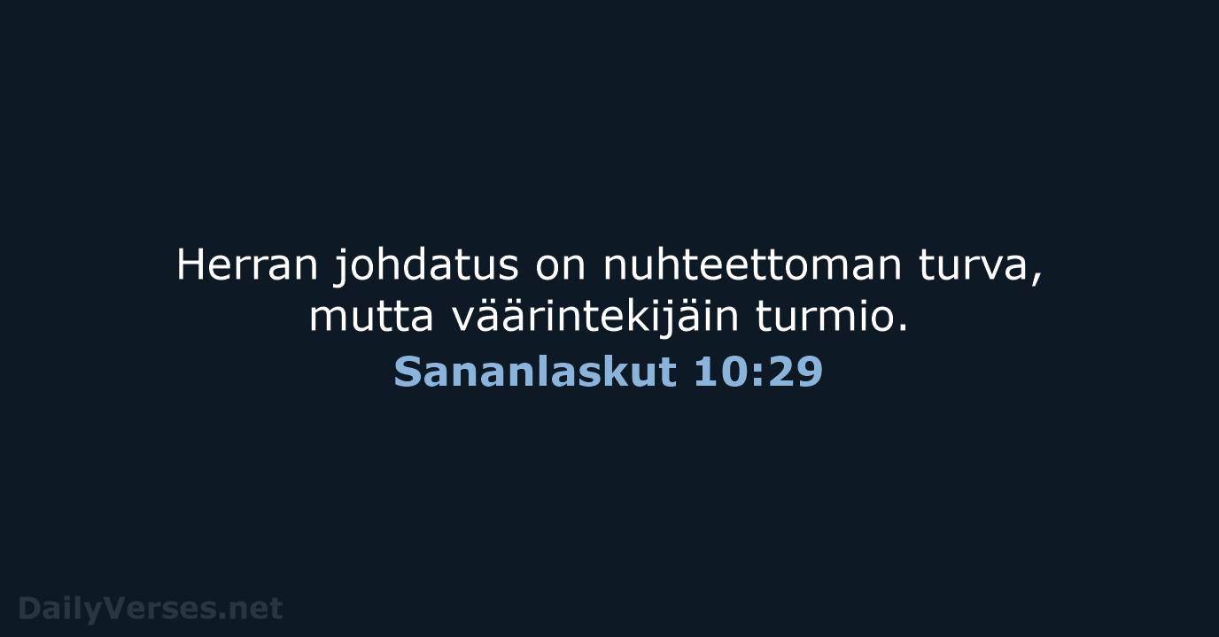 Sananlaskut 10:29 - KR38