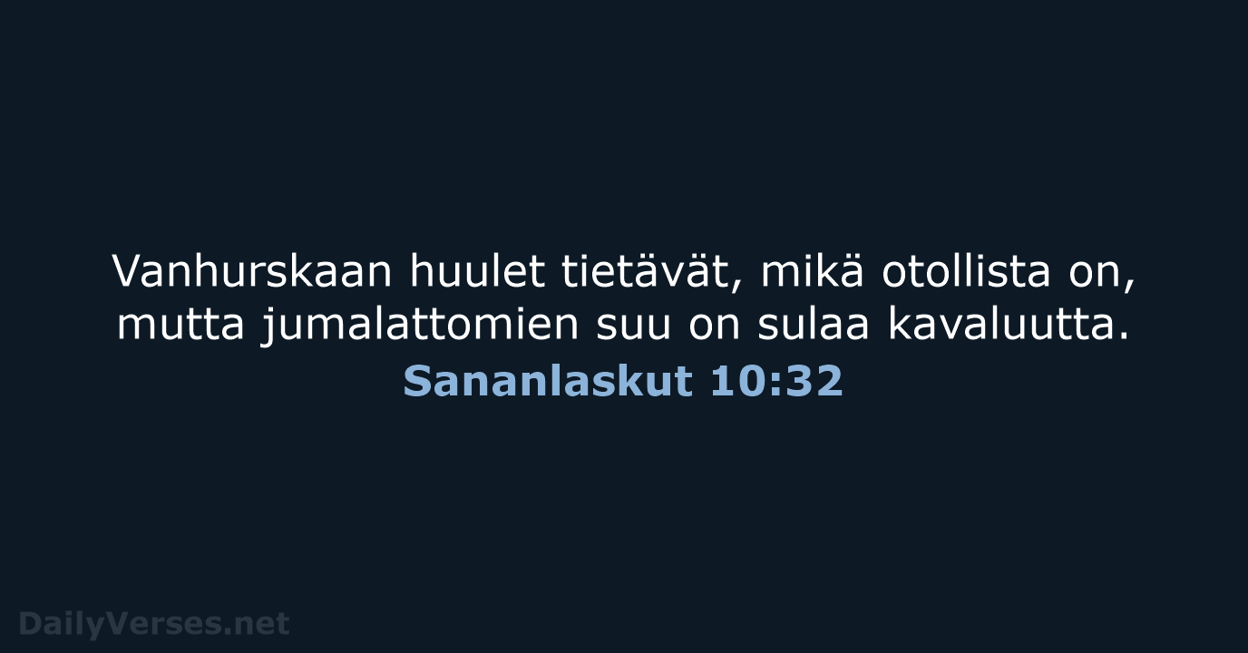 Sananlaskut 10:32 - KR38