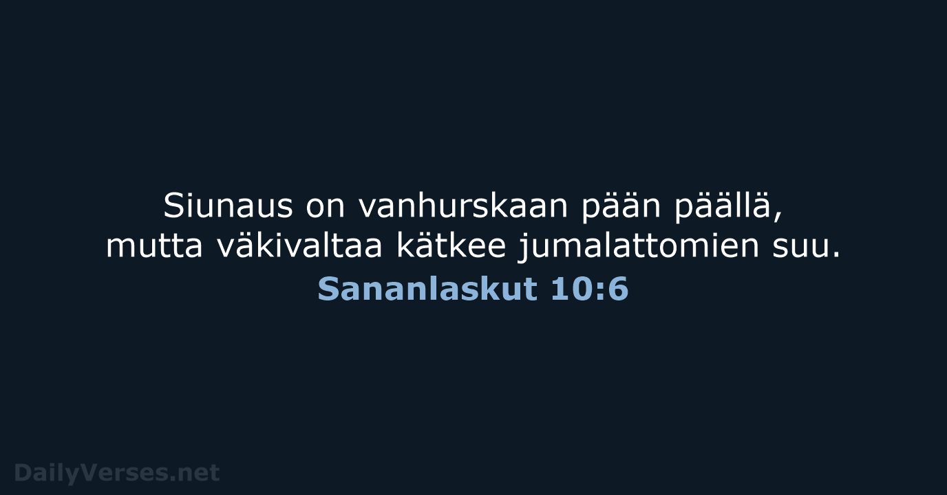 Sananlaskut 10:6 - KR38