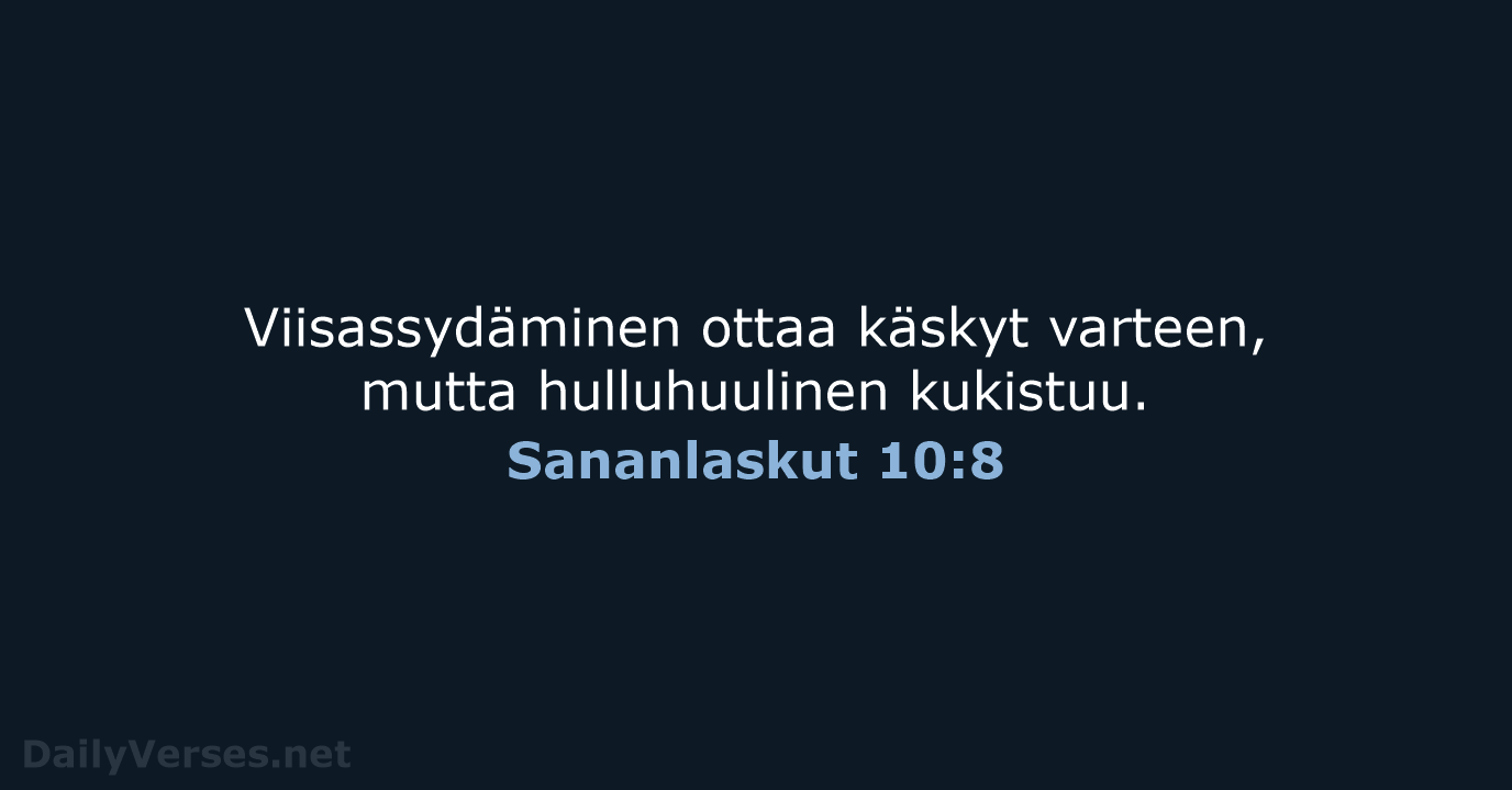 Sananlaskut 10:8 - KR38