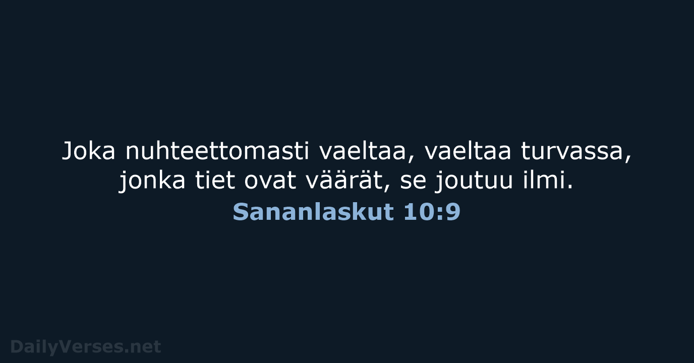 Sananlaskut 10:9 - KR38