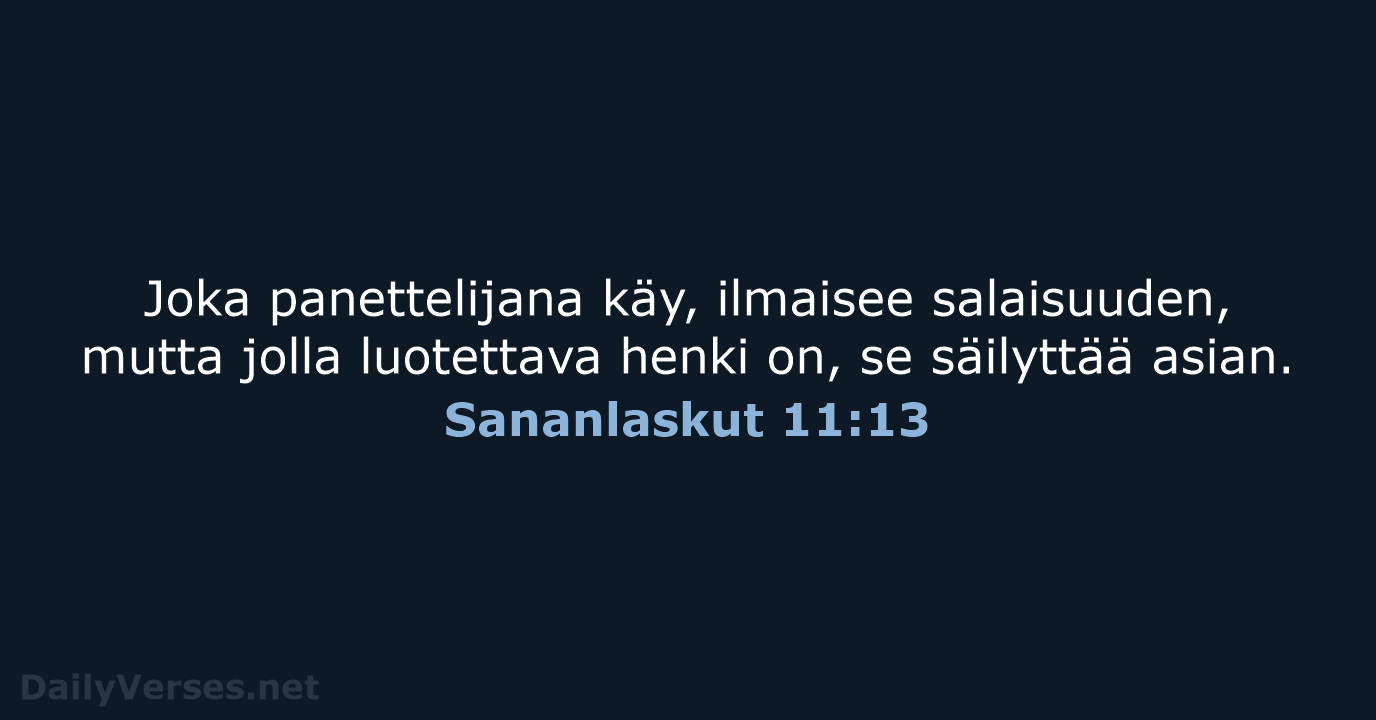 Sananlaskut 11:13 - KR38