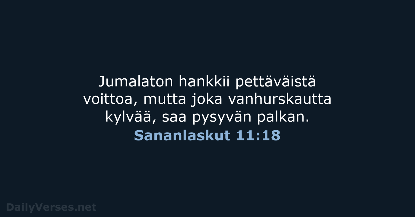 Sananlaskut 11:18 - KR38