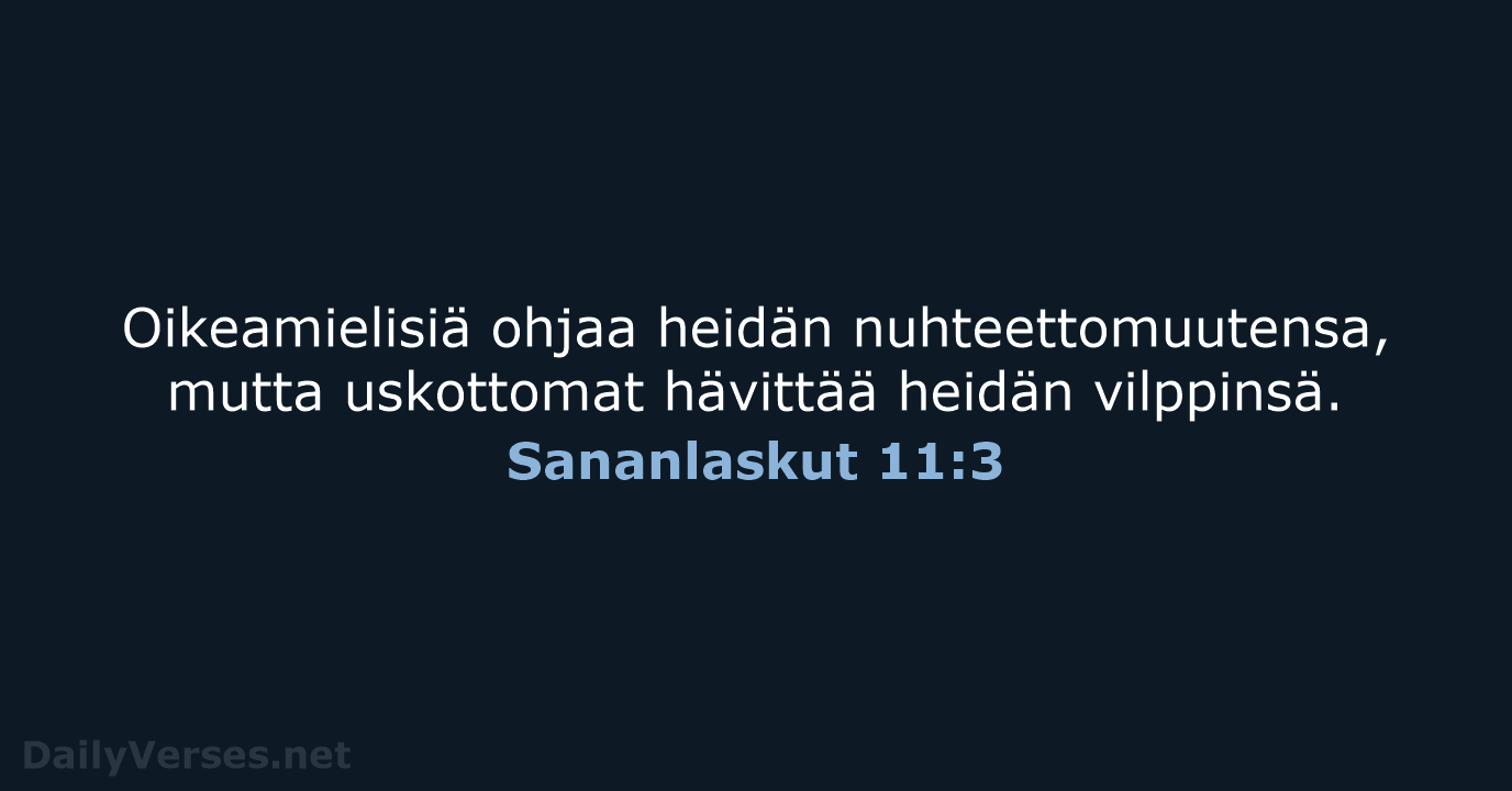 Sananlaskut 11:3 - KR38