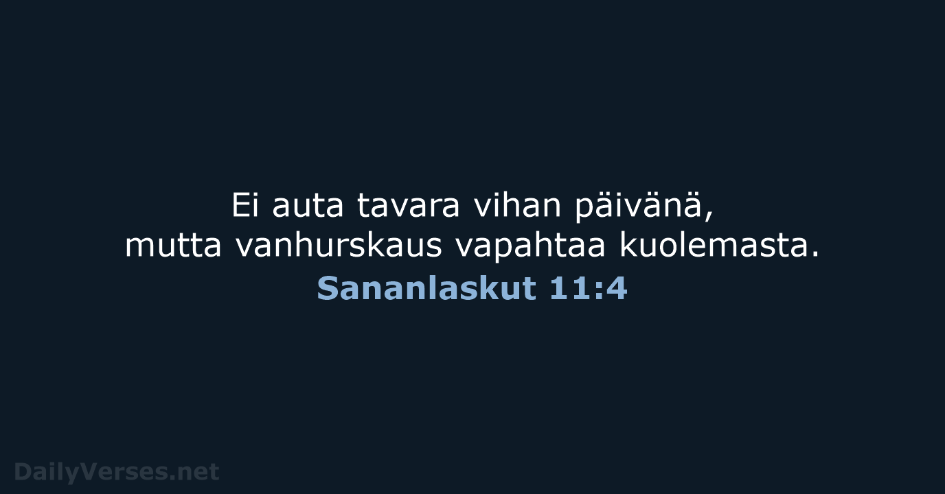 Sananlaskut 11:4 - KR38