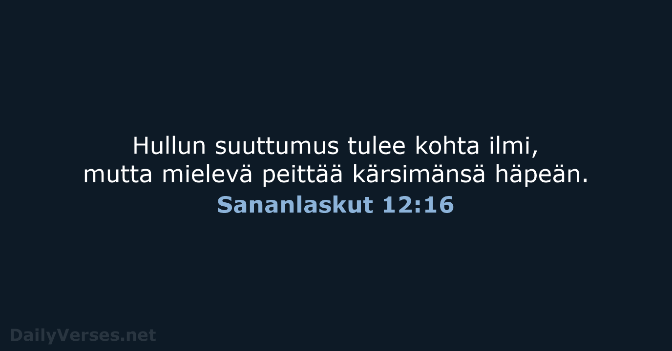 Sananlaskut 12:16 - KR38