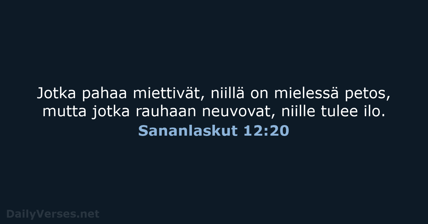 Sananlaskut 12:20 - KR38