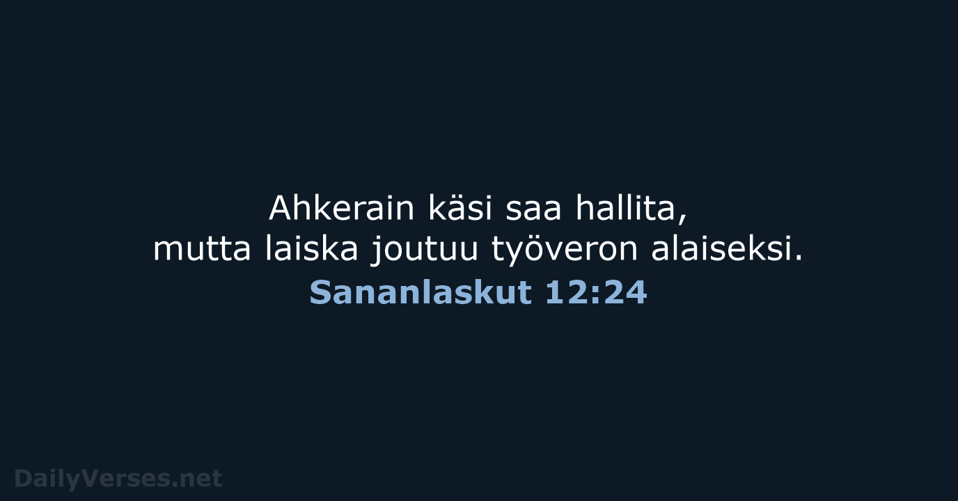 Sananlaskut 12:24 - KR38