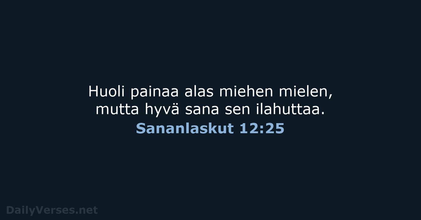 Sananlaskut 12:25 - KR38