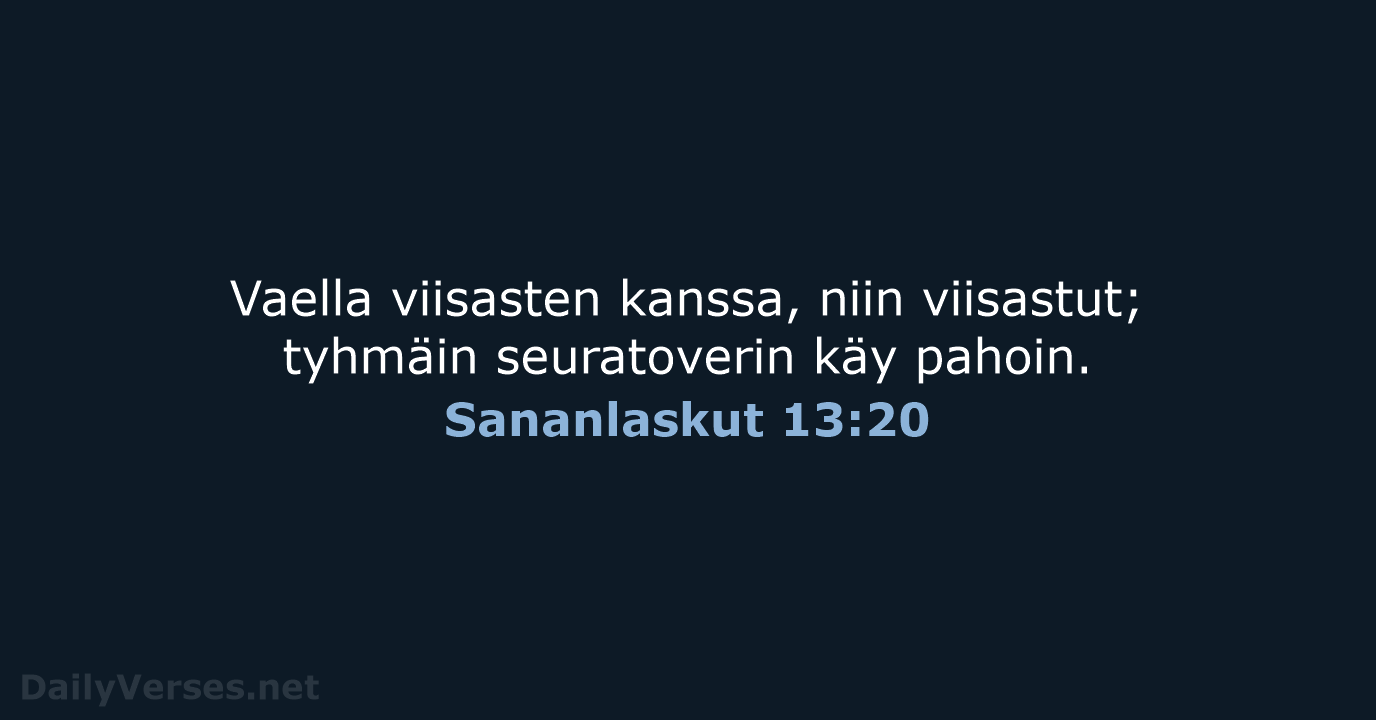 Sananlaskut 13:20 - KR38