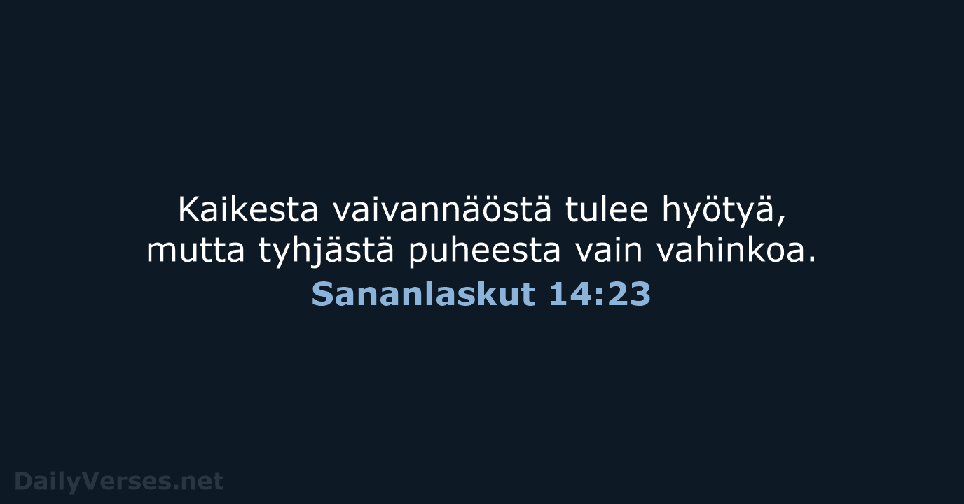 Sananlaskut 14:23 - KR38