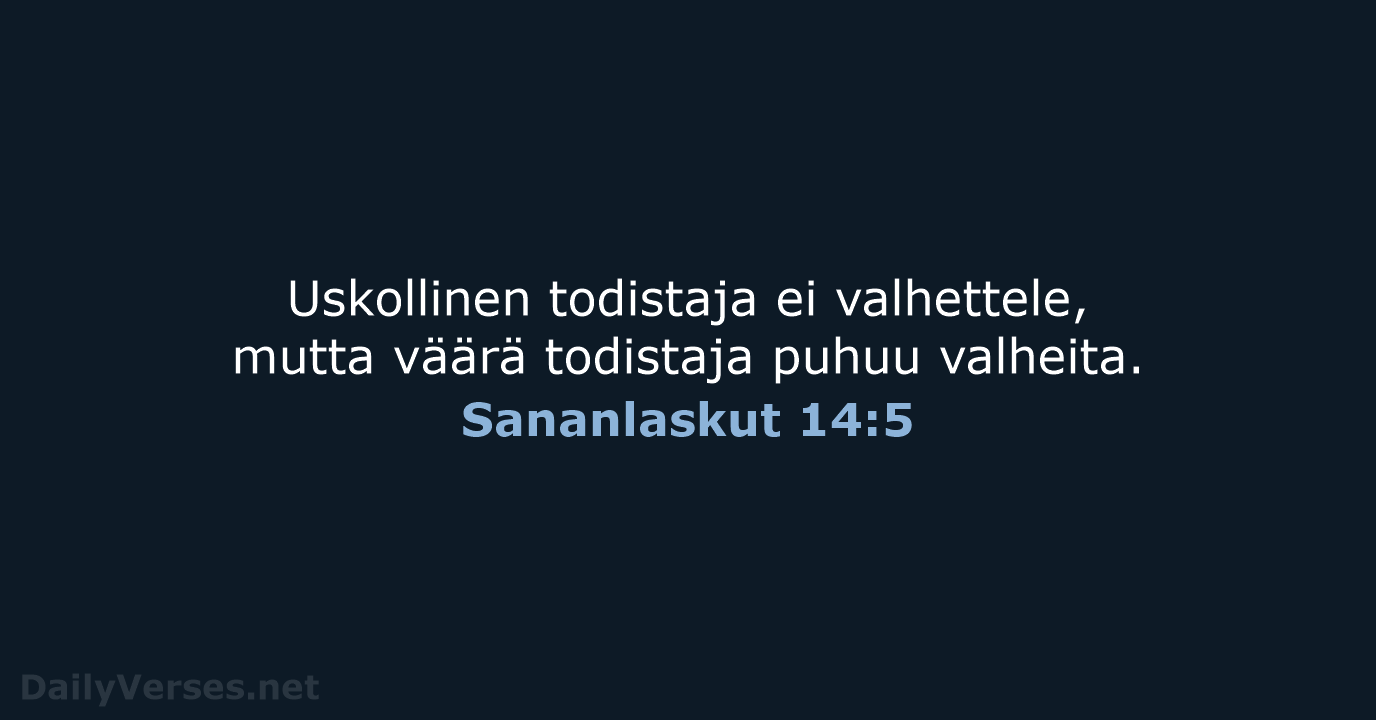 Sananlaskut 14:5 - KR38