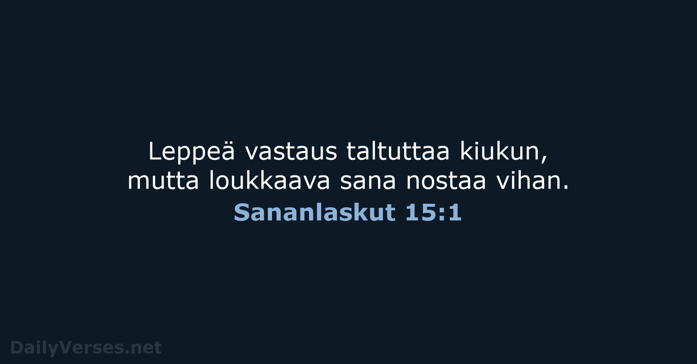 Sananlaskut 15:1 - KR38