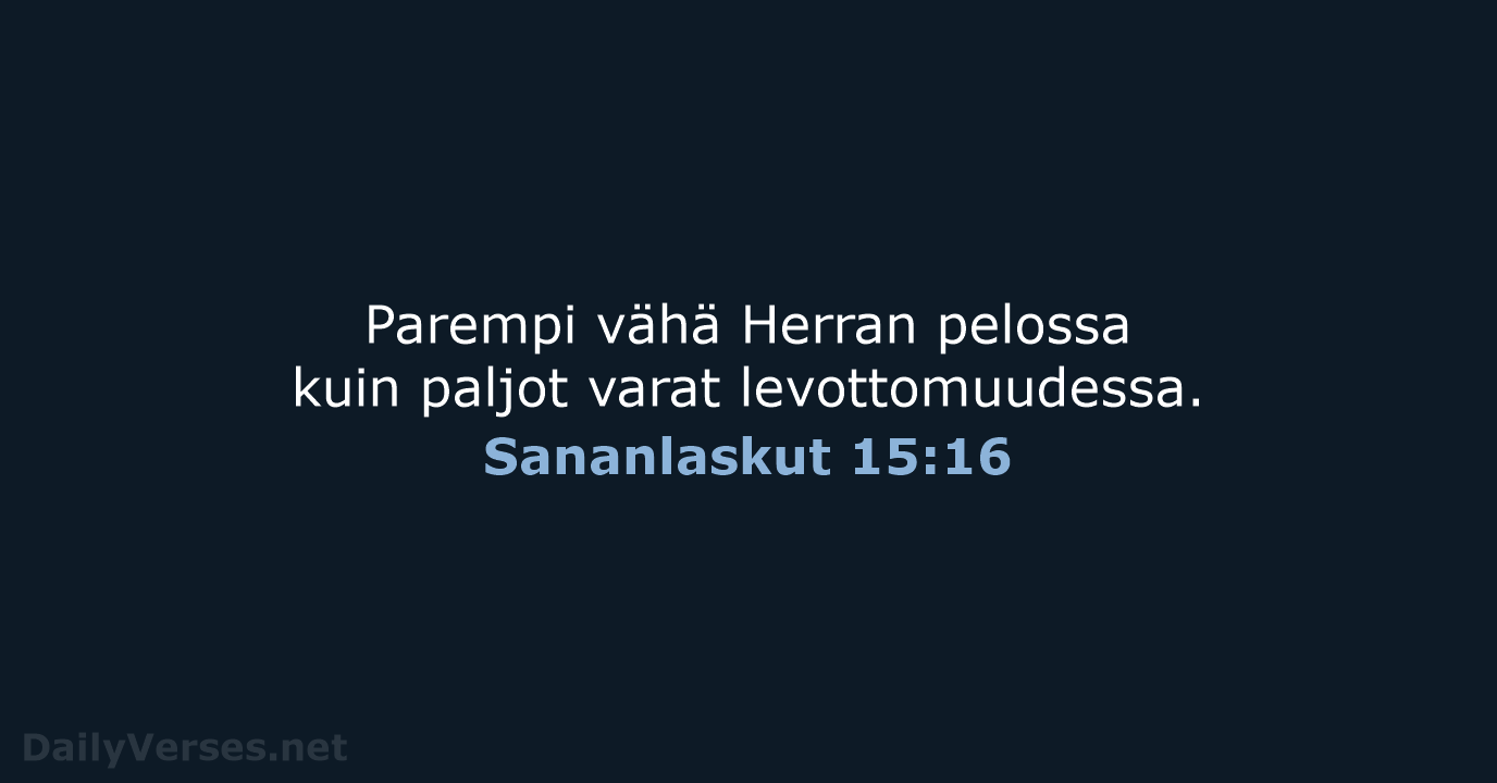 Sananlaskut 15:16 - KR38