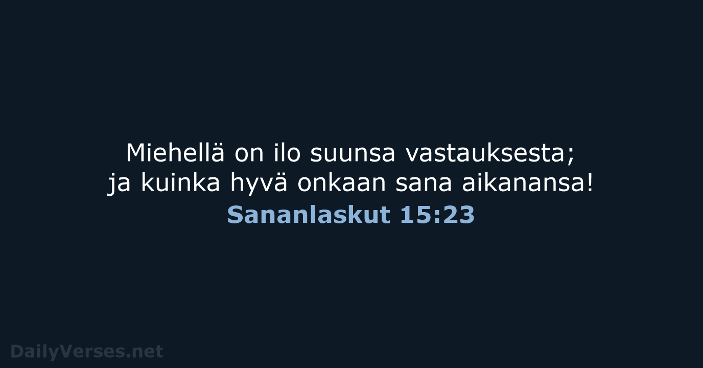 Sananlaskut 15:23 - KR38