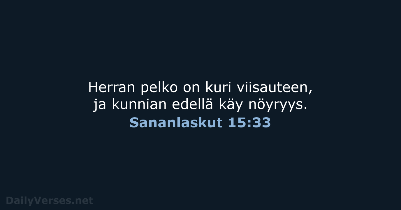 Sananlaskut 15:33 - KR38