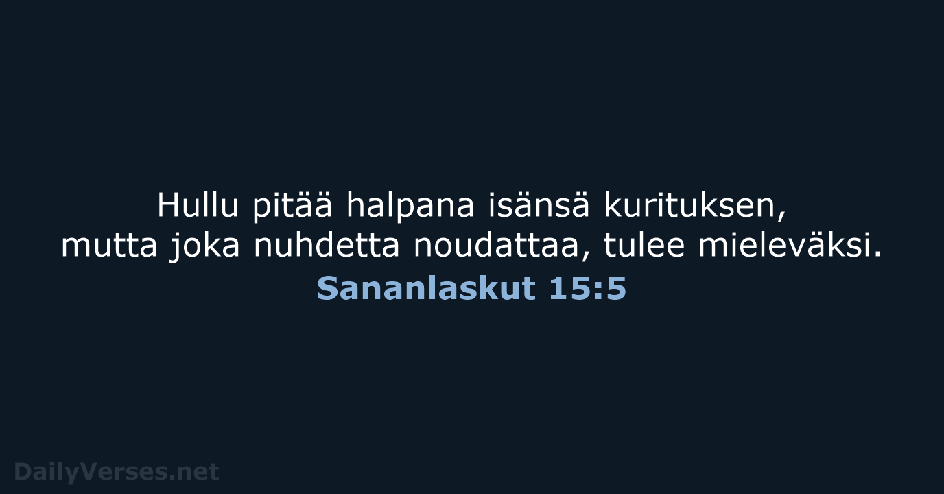 Sananlaskut 15:5 - KR38