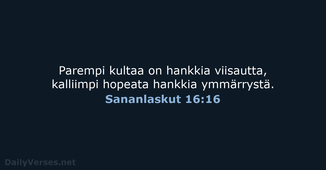 Sananlaskut 16:16 - KR38