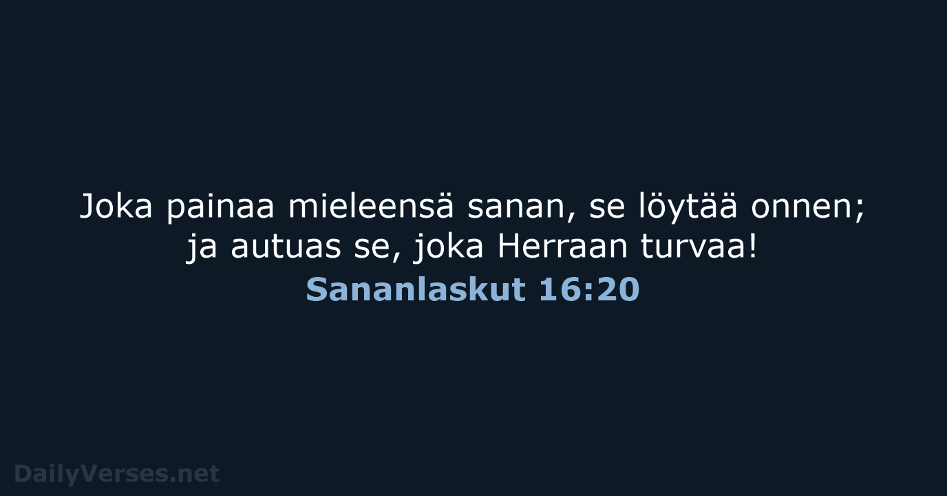 Sananlaskut 16:20 - KR38