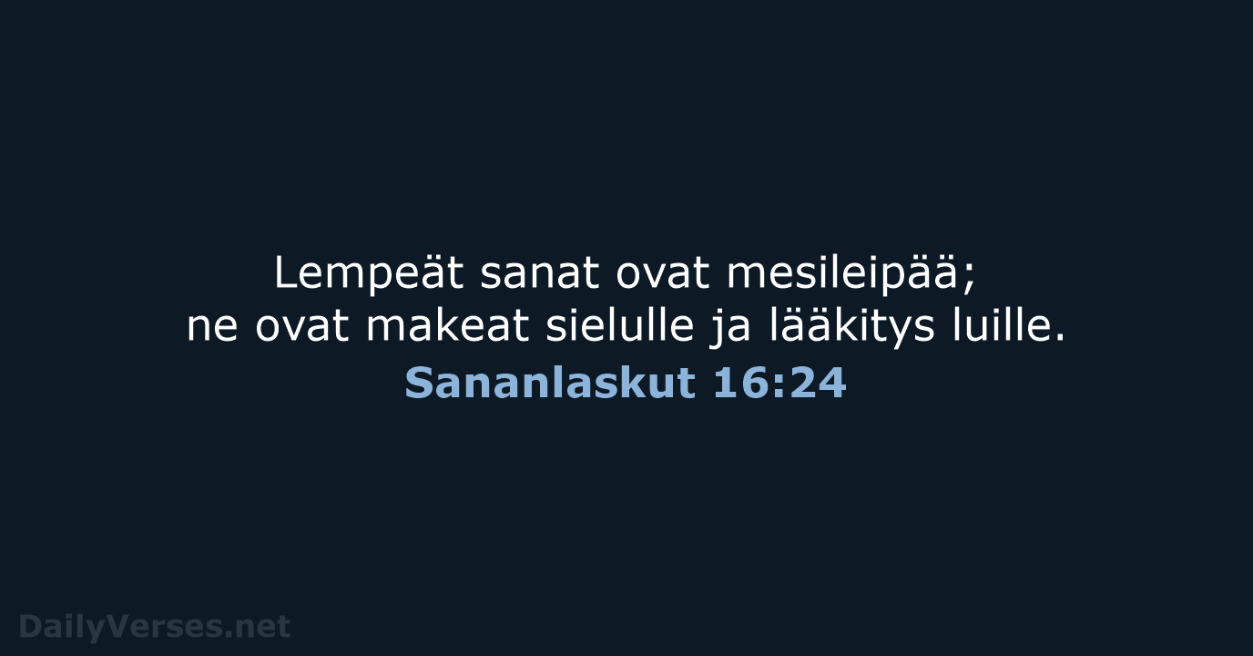 Sananlaskut 16:24 - KR38