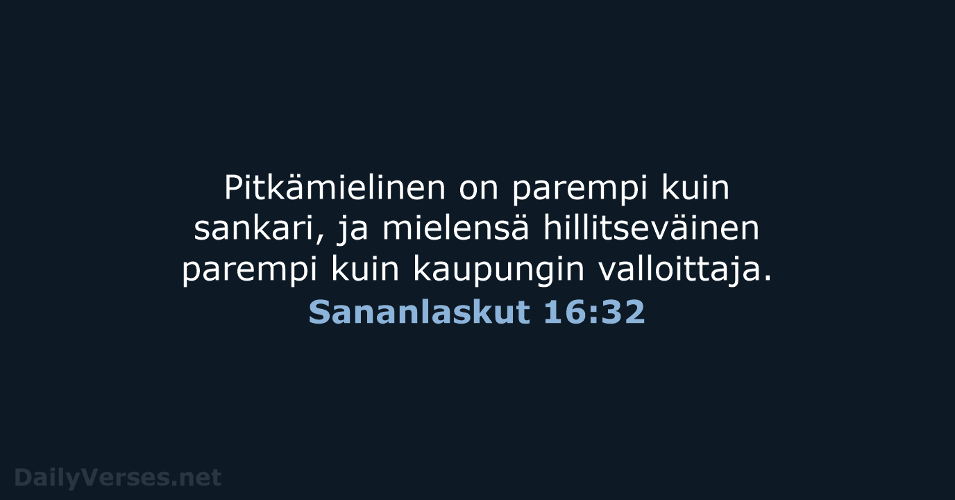 Sananlaskut 16:32 - KR38