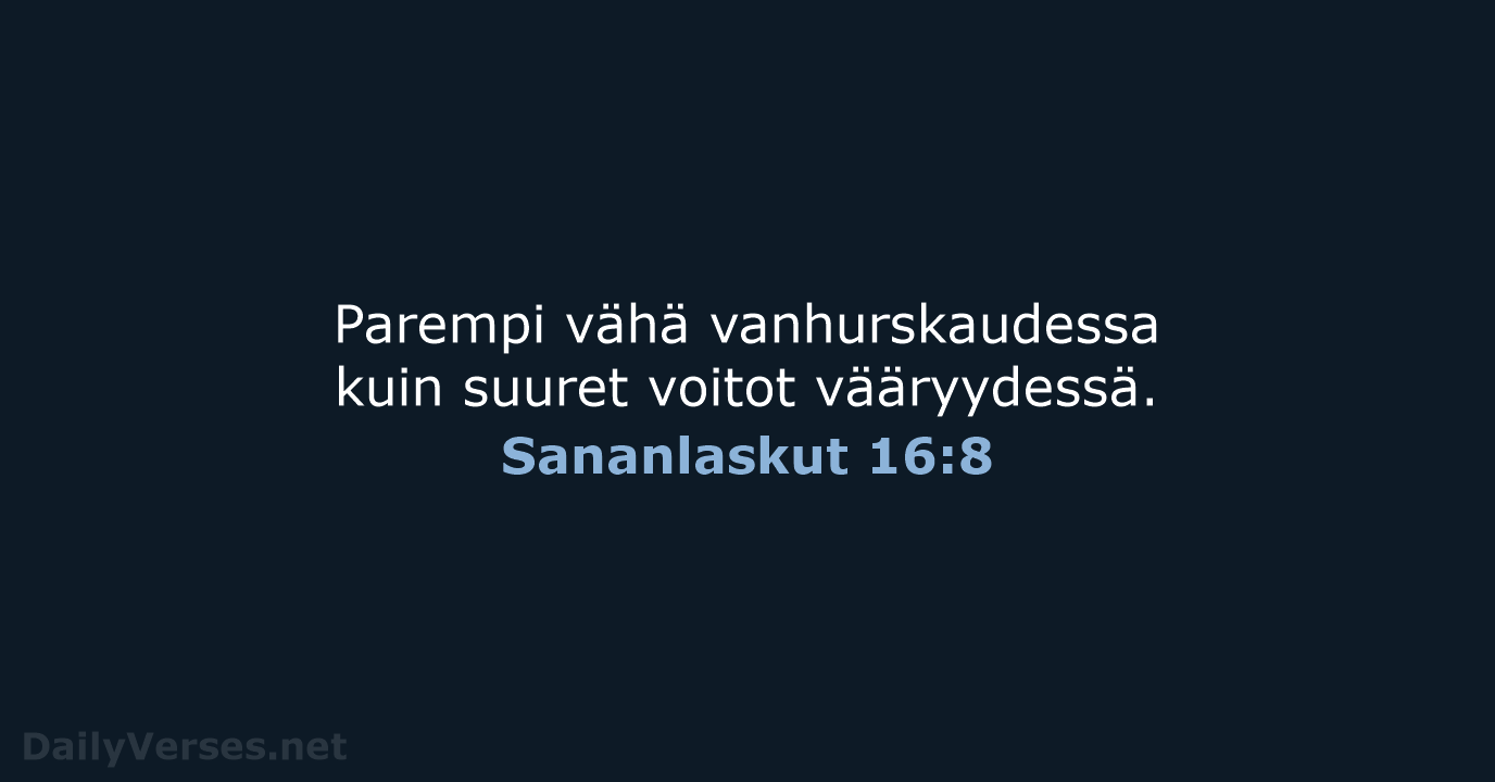 Sananlaskut 16:8 - KR38