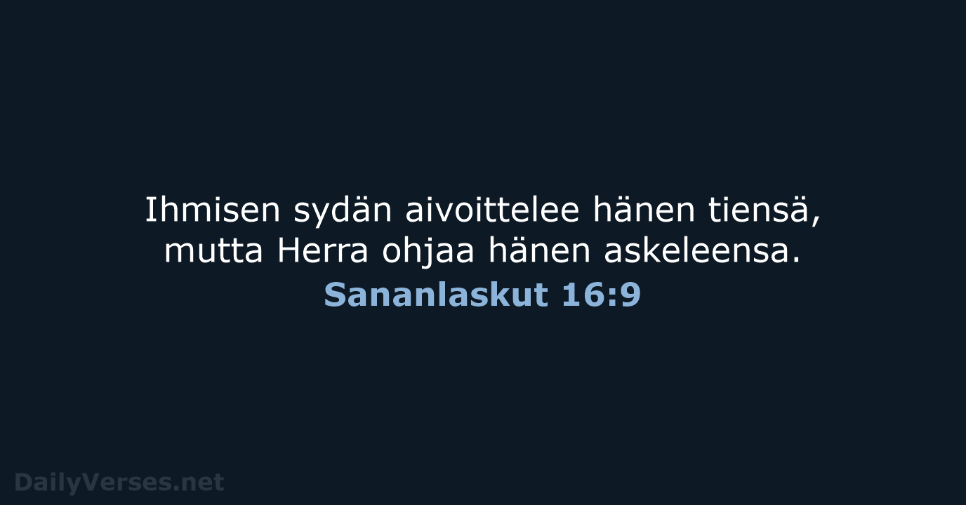 Sananlaskut 16:9 - KR38