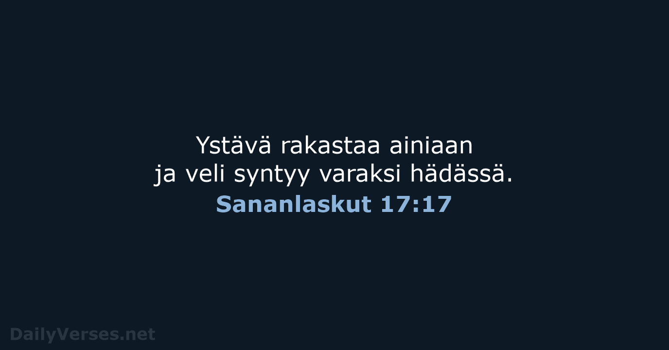 Sananlaskut 17:17 - KR38