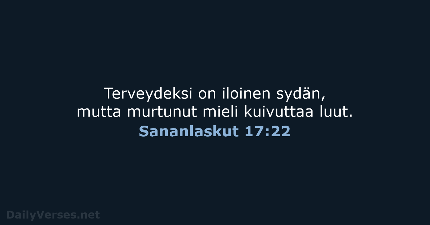 Sananlaskut 17:22 - KR38