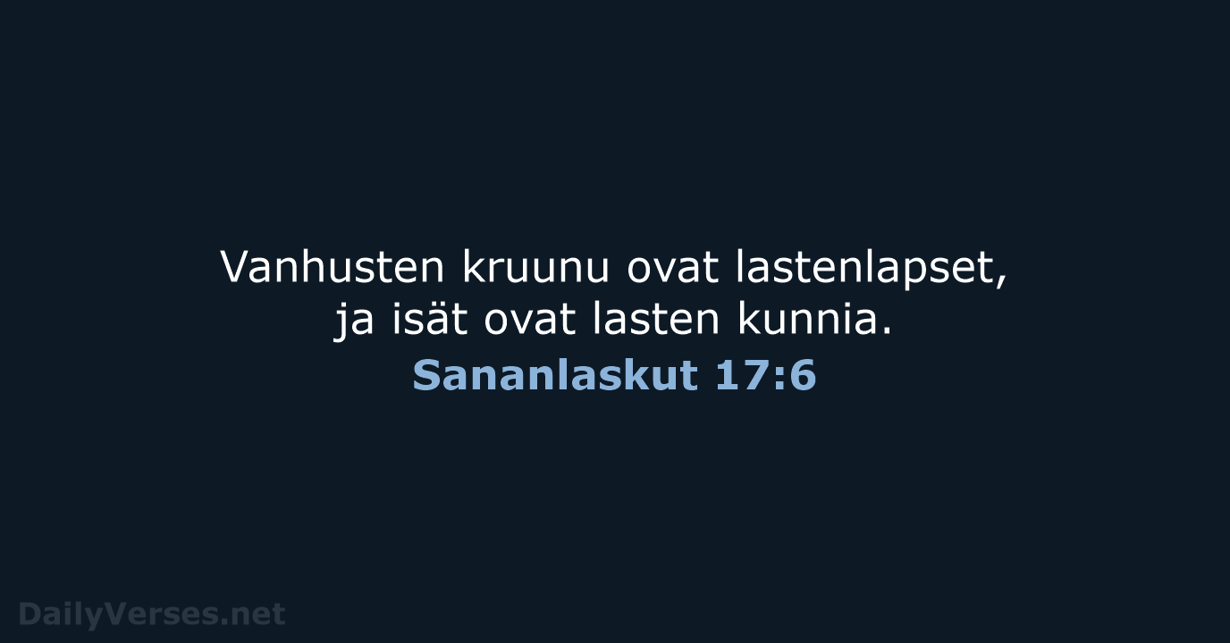 Sananlaskut 17:6 - KR38