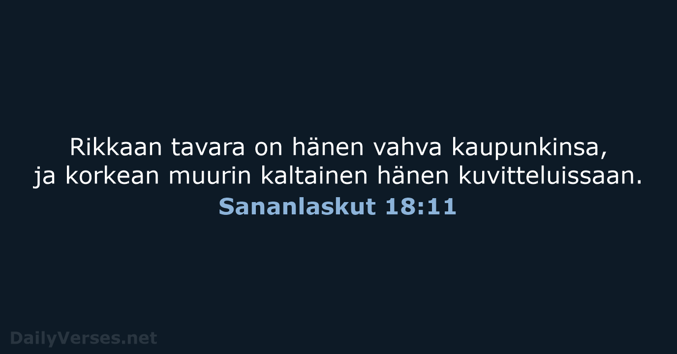 Sananlaskut 18:11 - KR38