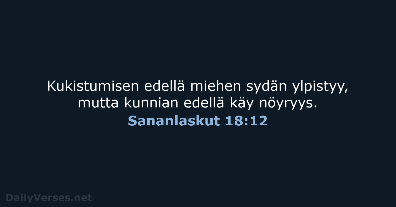 Sananlaskut 18:12 - KR38