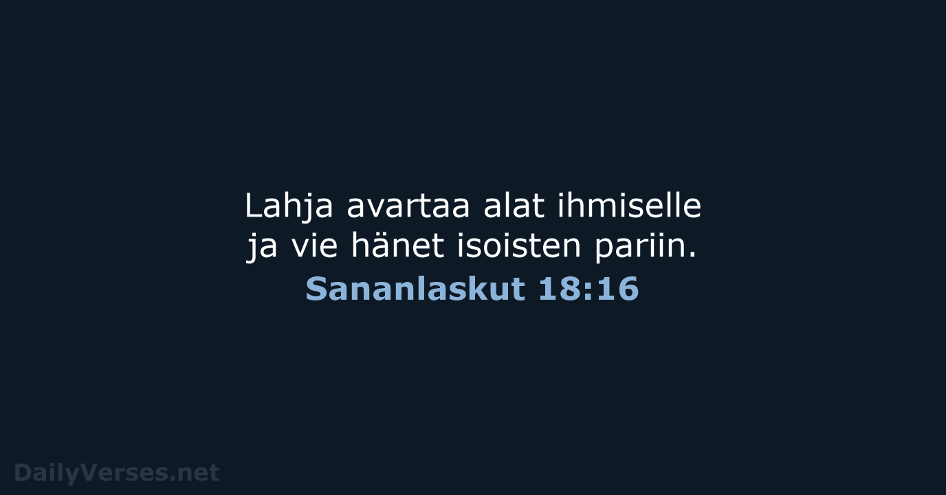 Sananlaskut 18:16 - KR38