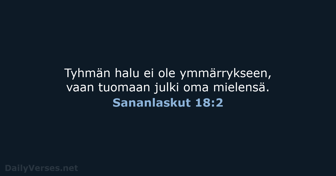 Sananlaskut 18:2 - KR38