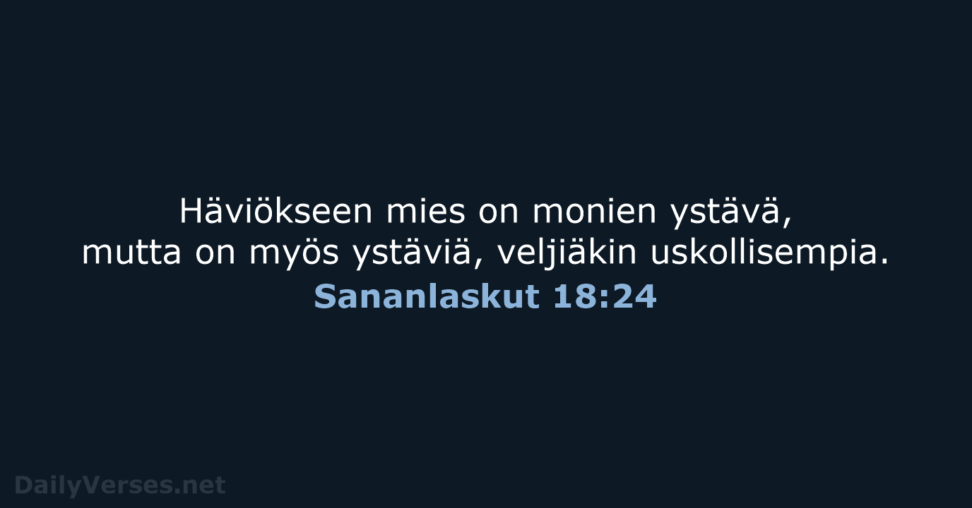 Sananlaskut 18:24 - KR38