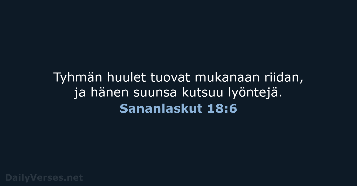 Sananlaskut 18:6 - KR38