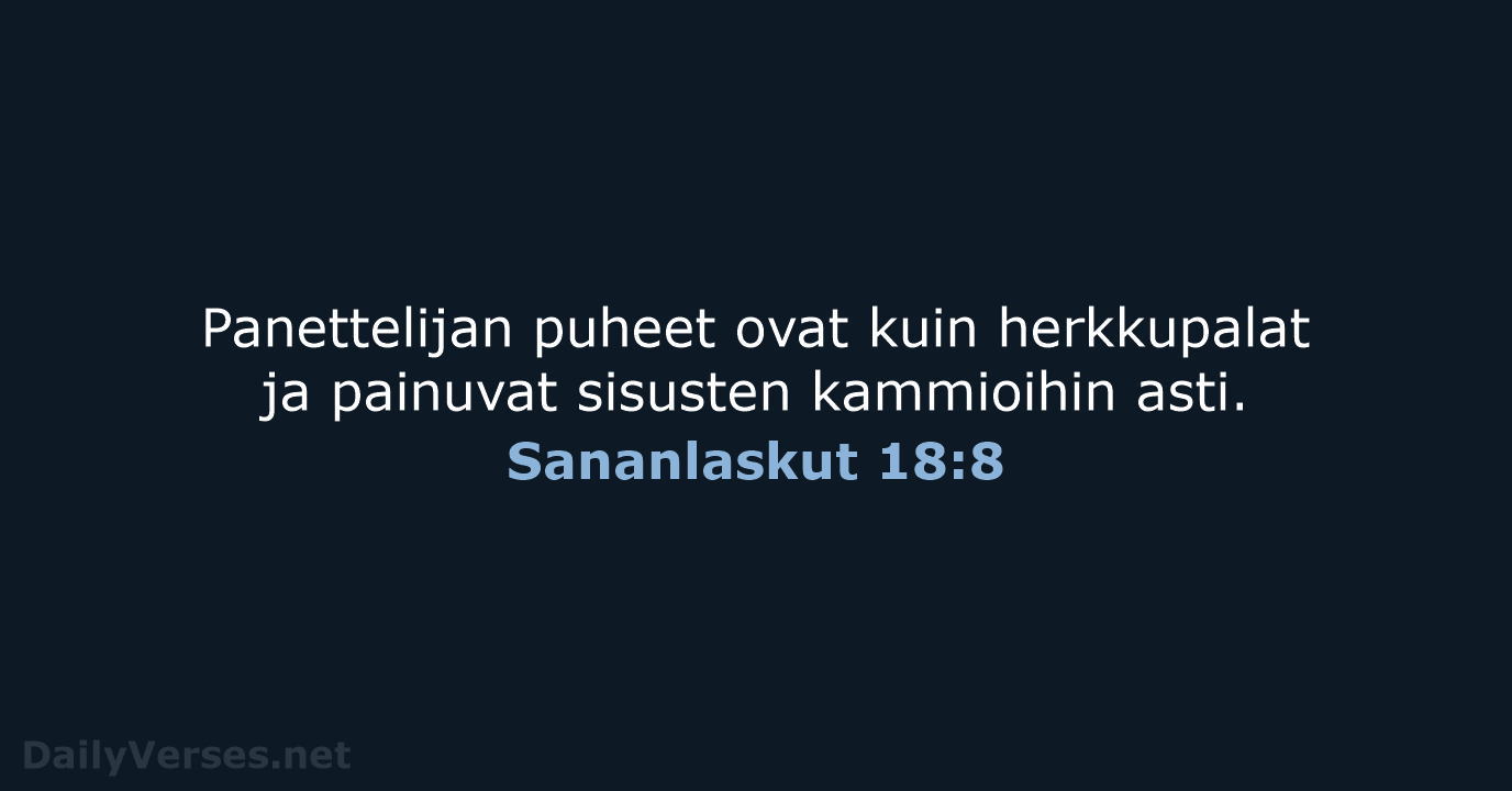 Sananlaskut 18:8 - KR38